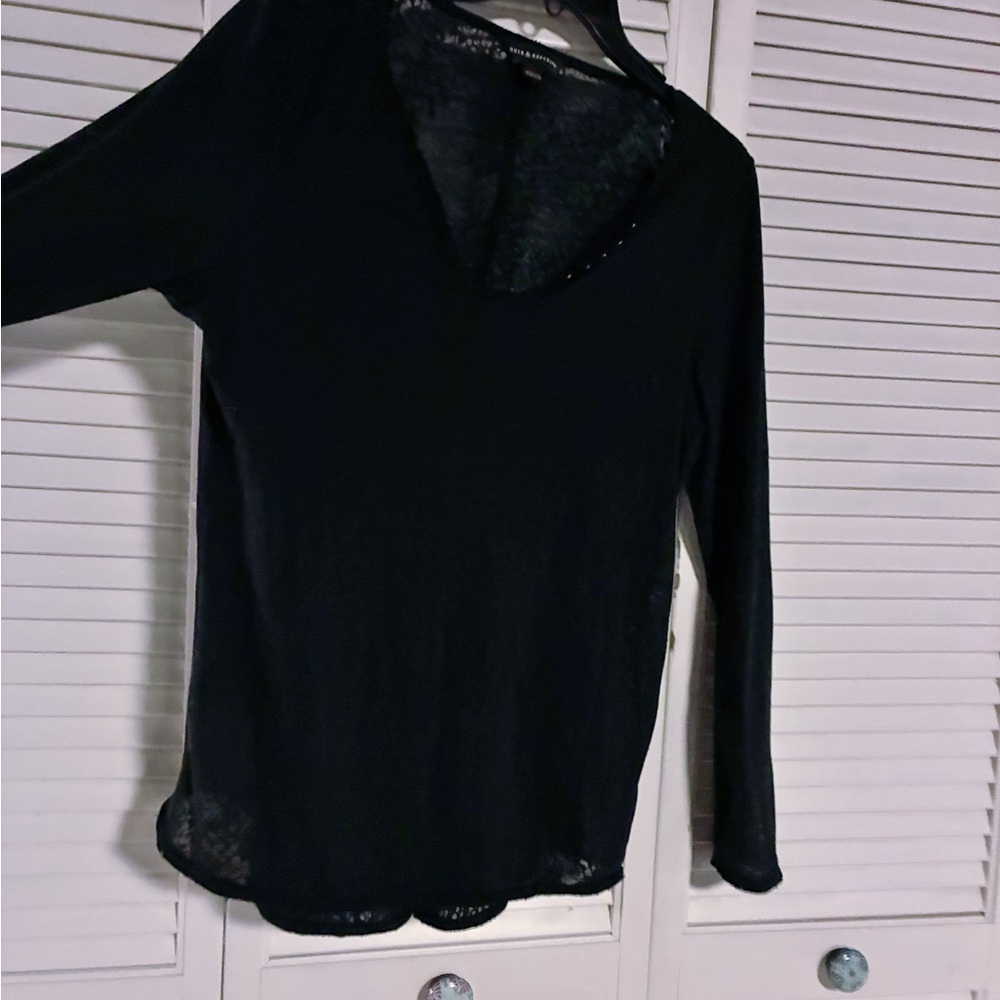 Rock & Republic Black Sheer Blouse